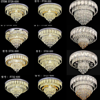 Moderne K9 Cristal LED Lustres Plafonnier Rond Intérieur Lampe pour Hôtel De Luxe Salon Dimmable Avec Télécommande