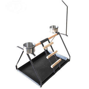 Toptan küçük masa üstü Metal/metalik çelik/demir kuş oyna standı amerika papağanı kakadu PET merkezleri kafes taşıyıcı ev tipi - Product Image 4