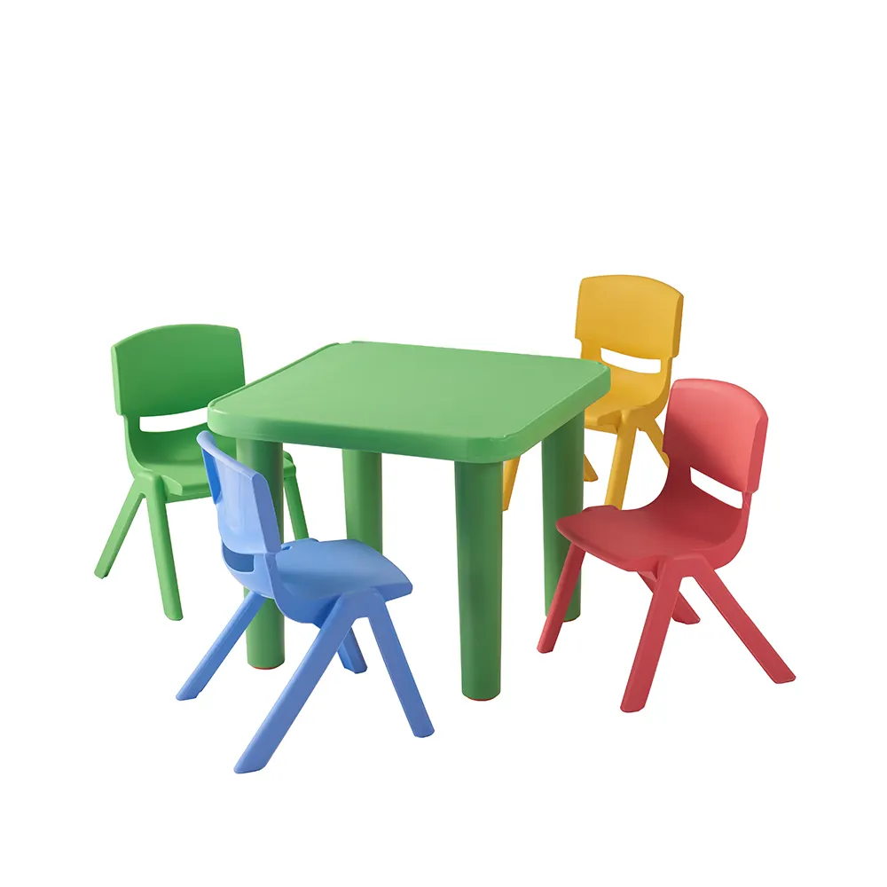 Kids plastic fold study table and desk chairs set kids furniture