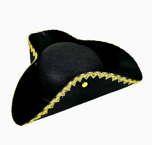 <span class=keywords><strong>Chapeau</strong></span> de pirate <span class=keywords><strong>colonial</strong></span> noir à trois pointes pour Halloween, cosplay de pirate - Product Image 4