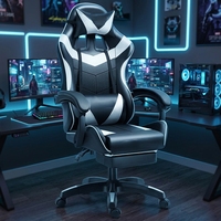 Chaise de jeu d'ordinateur en cuir Pu Rgb Led avec lumières et haut-parleurs chaise de jeu de Massage de course hauteur réglable Silla Gamer