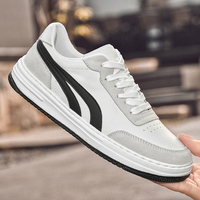 Chaussures vulcanisées antidérapantes en cuir véritable hommes appartements mode baskets respirantes pour la conduite marche chaussures de skate masculines confortables