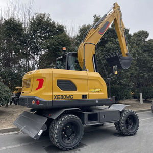Nouvelle mini-excavatrice hydraulique sur roues de 8 tonnes XE80WG, machine de terrassement, mini-excavatrice de chantier - Product Image 1
