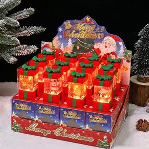 Elonna Christmas Ornament Bland Box Gift Luminous <b>Glowing</b> Painted Mini Resin Crystal <b>Ball</b> for Snowman Holiday Decorations Living - Product Image 1