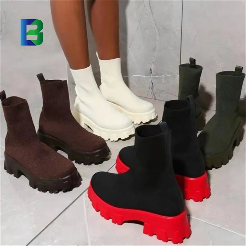 Barchon venda quente suka chaussures botas de malha botas de moda feminina macia