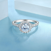 Bague de fiançailles halo en argent sterling 925 avec zircone cubique, alternative à la montre