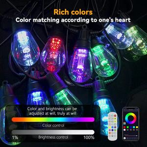 Guirnalda RGB S14 para exteriores, Blanco cálido, resistente al agua, árbol de Navidad, luz decorativa de hadas, globo Mini LED, lámpara de cadena de bolas - Product Image 2