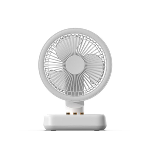 Ventilateur de plafond miniature rechargeable personnalisé avec logo, lumière bicolore, recharge USB, ventilateur de bureau portable à tête oscillante - Product Image 6