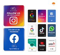 Carte de visite NFC en acrylique de 12 cm pour usage hôtelier, 13,56 MHz RFID, URL programmable, étanche, avec adhésif