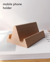 Support de téléphone portable en bois de hêtre durable, gravé, de forme irrégulière, au design moderne, pour une utilisation au bureau et à la maison