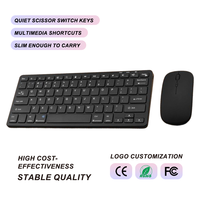 Clavier et souris sans fil trois modes, combo ultra-fin à commutateurs à ciseaux, rechargeable, commutateur pour 3 appareils (Mac, Windows, Android)