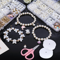 Ensemble de colliers et bracelets faits à la main, jouets pour enfants, accessoires, perles en plastique acrylique Lucite