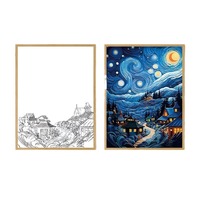 Lampe de nuit populaire sur TikTok, série ciel étoilé de Van Gogh, peinte à la main, en acrylique, style dessin animé, transfrontalière