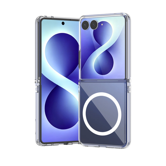 Slim Fit Anti Shock Crystal Clear PC TPU Magnetic Phone Case for Samsung Galaxy Z Flip 8 7 6