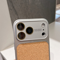 Casing HP iPhone 17 16 15 14 Pro Max dari Kayu Asli dengan Kaca Kamera Konversi, Bingkai Lensa Matte Warna-warni, Penutup Belakang Berbahan Kayu