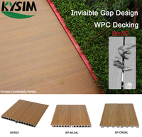 Nouveau design Platelage en composite imperméable sans écart Revêtement de sol extérieur creux en WPC