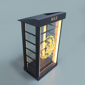 Comptoir de bar lumineux Wan Zhan, comptoir d'accueil éclairé par LED, style moderne minimaliste, station de caisse commerciale en métal à poser au sol, KTV - Product Image 3