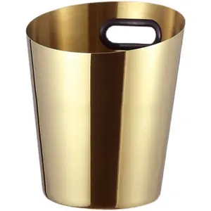 Custom Logo Stainless Steel With Handle 201 304 Metal Ice Cooler Bucket Champagne Party Ice Bucket