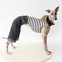 Manteau d'été moderne et minimaliste en jean 3D à jambes larges pour chien, léger et tendance, pour lévrier italien et whippet