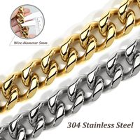 Chaîne en or personnalisée pour collier de chien, chaîne en acier inoxydable robuste pour animal de compagnie, lien cubain pitbull collier pour chien, chaîne collier et laisse pour chien