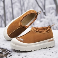 Bottes d'hiver pour hommes et femmes en cuir véritable, doublées de polaire, imperméables, antidérapantes, design épaissi, fourrure pour les saisons d'automne courtes