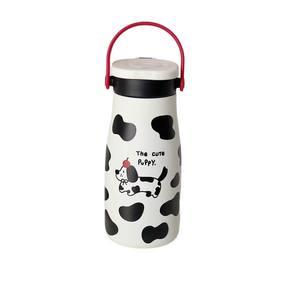 Linda botella térmica con forma de hongo y pajita de 500 ml, botella de agua portátil de viaje para niñas, diseño de conejo de peluche rosa para jardín. - Product Image 2