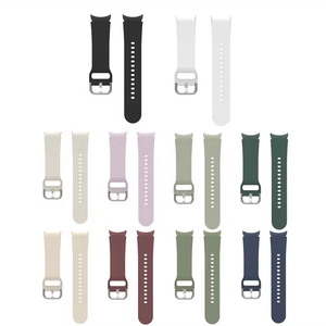 Correa de Reloj de Silicona de 20 mm al por Mayor de Fábrica, Correa de Repuesto para Reloj con Hebilla Plateada, Conectores Curvos, Correa Deportiva - Product Image 1