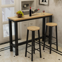Ensemble de comptoir de bar en bois moderne Table longue simple pour se détendre et se divertir Salon Restaurant