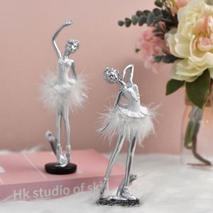 ตุ๊กตาเรซิ่นรูปนักบัลเลต์ สไตล์นอร์ดิกหรูหรา สีทอง/สีเงิน ของตกแต่งบ้าน/งานแต่งงาน ของขวัญวันเกิดน่ารัก - Product Image 5