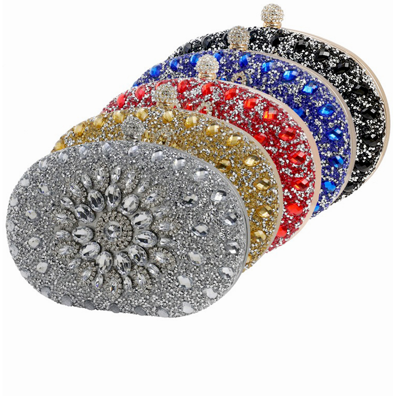 factory manufacturing sparkling evening clutch