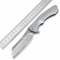 Couteau de poche EDC SELAN en acier Damas à motif PM, avec verrouillage Liner Lock, ouverture Flipper, OEM, pour camping et usage quotidien, vente en gros