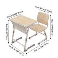 Ensemble de bureau et chaise réglables écologiques et modernes pour l'école primaire, pour une utilisation en classe dans les écoles maternelles