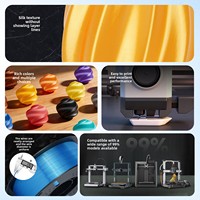 Filament PLA Soie 1,75 mm pour Bambu Lab/Creality/Anycubic/Elegoo, 1 kg, couleur unie, filament d'imprimante 3D, matériau d'impression FDM