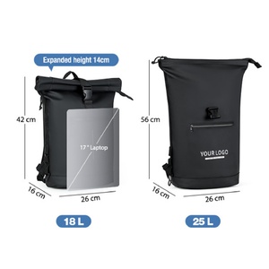 Custom Large Capacity Anti Theft Expandable Roll Top <b>Backpack</b> <b>Waterproof</b> Outdoor College CASUAL SPORTS School <b>Backpack</b> - Product Image 4