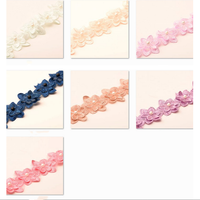 6 pétales Double couche maille broderie dentelle garniture bricolage femmes jupe artisanat tissu en gros à la main 3D fleur Organza perle dentelle