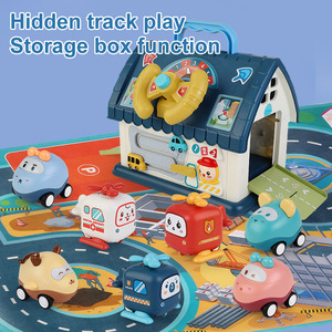 Cube d'activités multifonctionnel et éducatif pour la petite enfance, avec musique, mini-voiture, tapis de jeu et maisonnette pour bébé - Product Image 4
