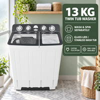 Lave-linge semi-automatique compact portable 18 kg avec sécheuse, idéal pour la maison et les camping-cars