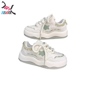 Zapatillas Deportivas de Mujer Estilo Coreano Retro Americano, Antideslizantes, con Suela Gruesa, Parte Superior de Cuero Sintético, Cierre de Cordones Delanteros - Product Image 5