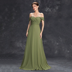 slim fit dress slacks Emerald Green Chiffon One Shoulder Bridesmaid Dresses With Slit – Lisposa main image 0