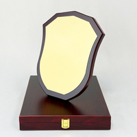 Plaque de certificat en bois noir pliable personnalisée avec boîte de plaques en bois vierges et plaque dorée MH-FJ0370