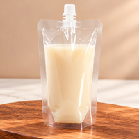 Pochette transparente à bec verseur pour emballage de boissons liquides (lait, thé, jus) 50ml 100ml 150ml 200ml 250ml 300ml