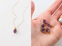 Collier pendentif en cristal de pierre naturelle brute de bijoux en plaqué or 18 carats de mode délicate