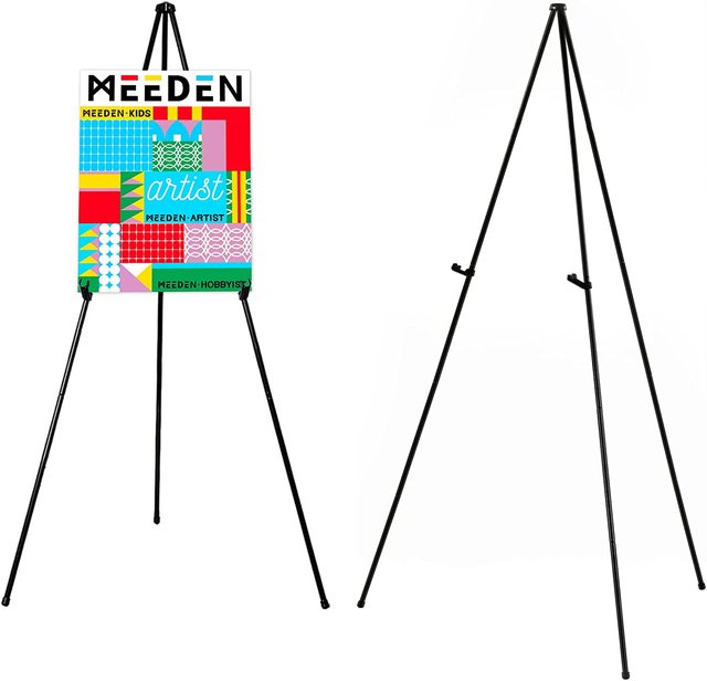 63'' Tall Steel Folding Tripod Display Adjustable Instant Easel Display Stand With Bag for Signs Presentations Posters Art