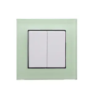 EU Standard Toughened Glass Low Voltage Push Button European Flush Mounted electric wall Switch