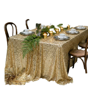 Tovaglia con Paillettes Pesanti e Scintillanti, Copritavolo Lungo fino al Pavimento, Decorazione per Matrimoni e Feste, 18 Colori, Misura Personalizzabile - Product Image 1