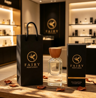 Flacon de parfum rechargeable en verre carré avec logo personnalisé et vaporisateur 30ml/50ml/100ml avec boîte et sac