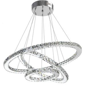 Lustre Led suspendu en cristal, design moderne et simpliste, éclairage d'intérieur, <span class=keywords><strong>luminaire</strong></span> de plafond, 3 anneaux, idéal pour un salon ou une <span class=keywords><strong>salle</strong></span> à <span class=keywords><strong>manger</strong></span> - Product Image 1