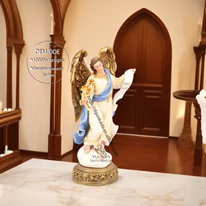 Factory wholesale catholic religious statues resin christian oem handmade christian resin catholic gift, Saint Gabriel statue