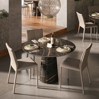 Ensemble de table et 4 chaises de salle à manger modernes et durables en tissu de luxe pour hôtel, villa, appartements, restaurant, cuisine