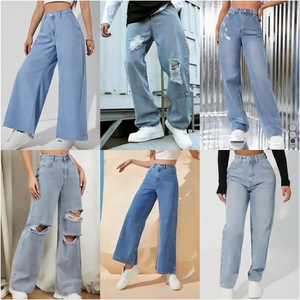 2025 Woemns标签工厂超支女士二手牛仔长裤牛仔裤女士紧身牛仔裤库存连衣裙 - Product Image 5